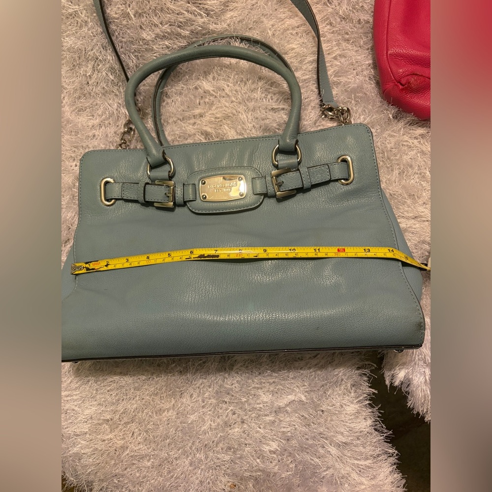 Michael Kors Hamilton Powder Blue Leather Top Handle Large Tote Bag - Picture 7 of 12